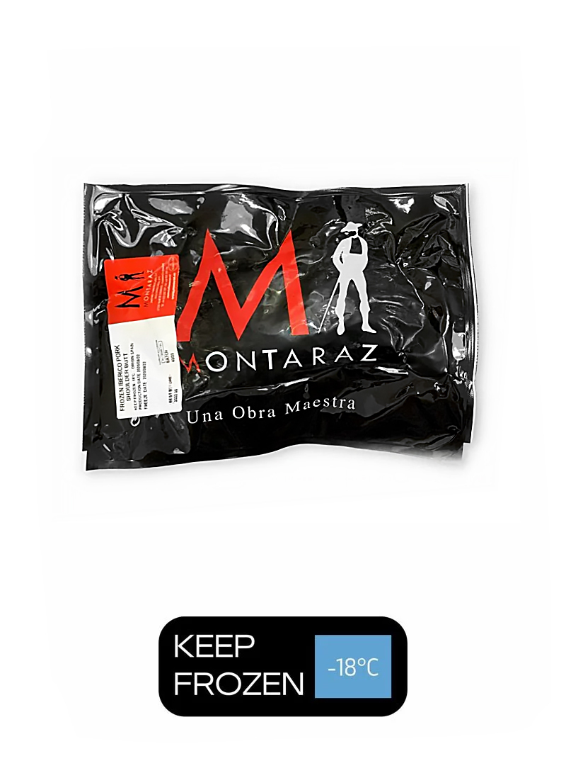 西班牙 Montaraz 伊比利亞橡果黑毛豬豬肋眼 (片狀肉)  均一價 0.9-1.1公斤/ 包 (-18°C)