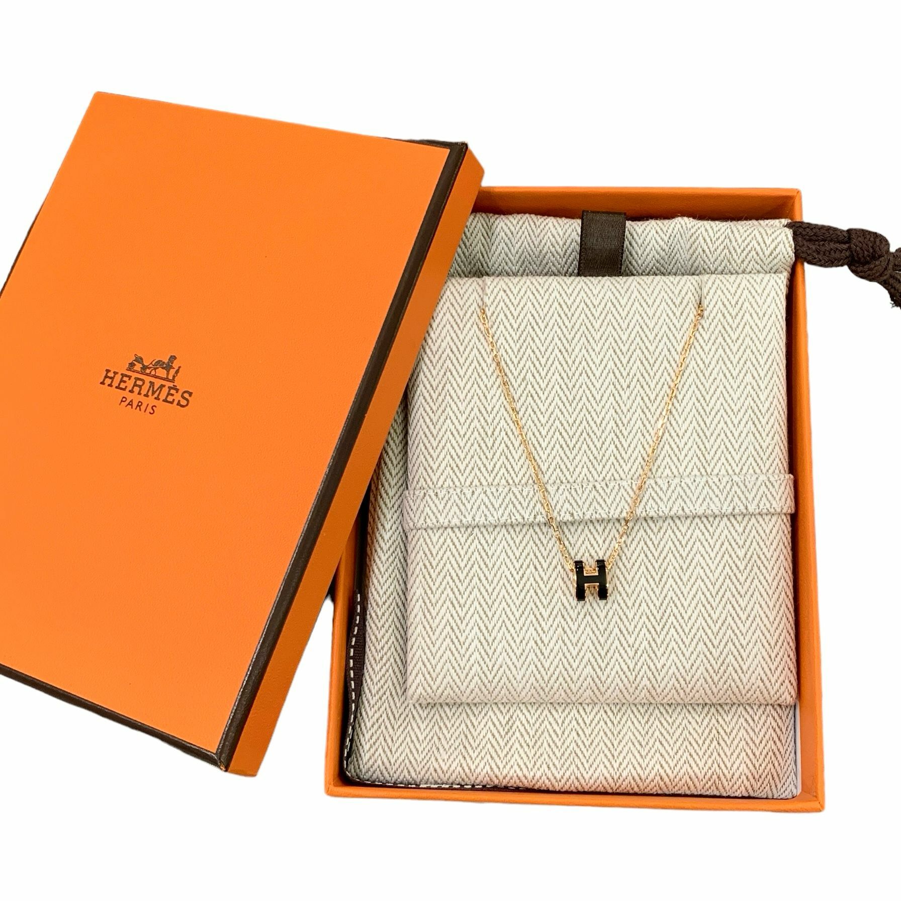 全新HERMES項鏈MINI POP H 黑色/玫瑰金鏈 MINI POP H Necklace #BRAND NEW #香榭站正品