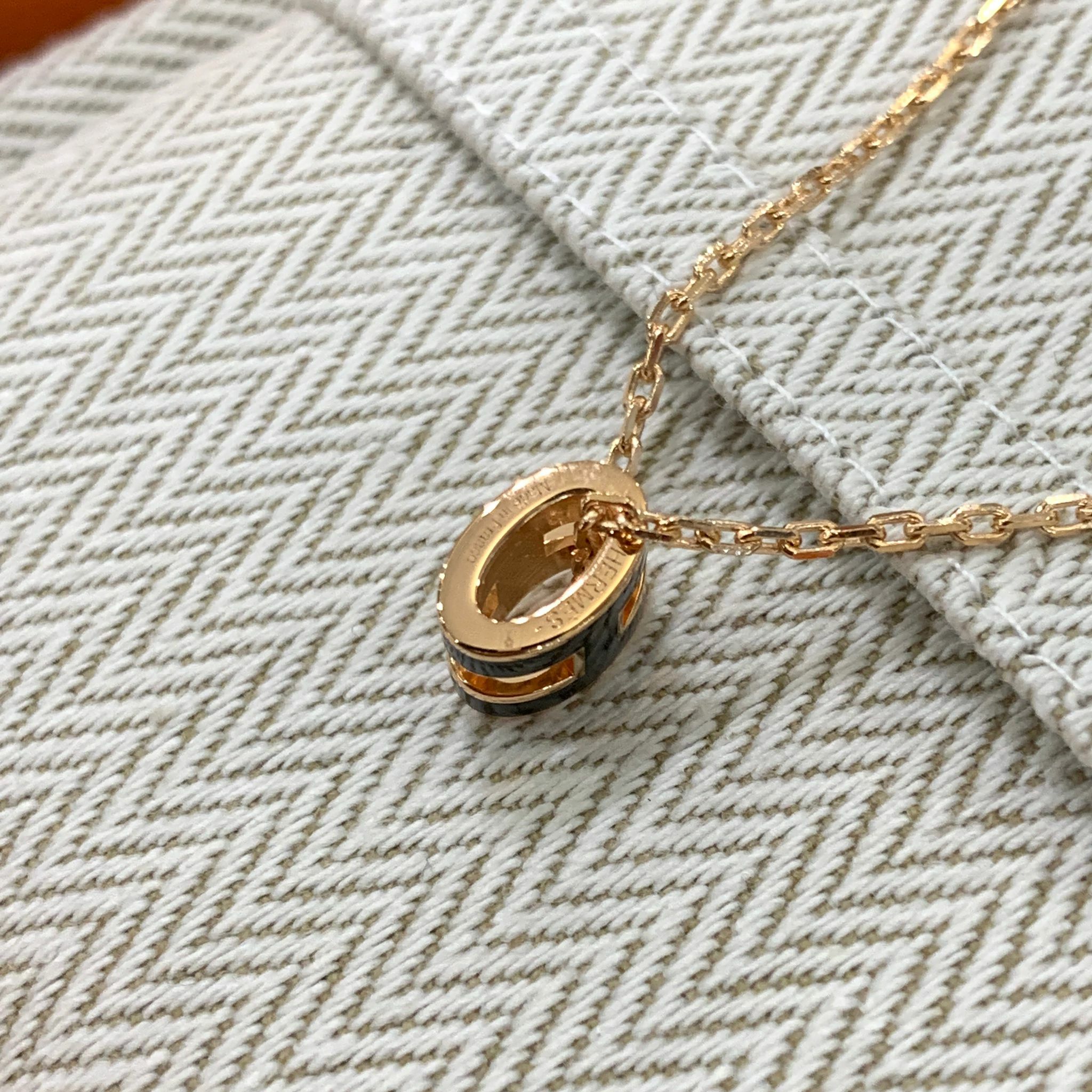 全新HERMES項鏈MINI POP H 黑色/玫瑰金鏈 MINI POP H Necklace #BRAND NEW #香榭站正品
