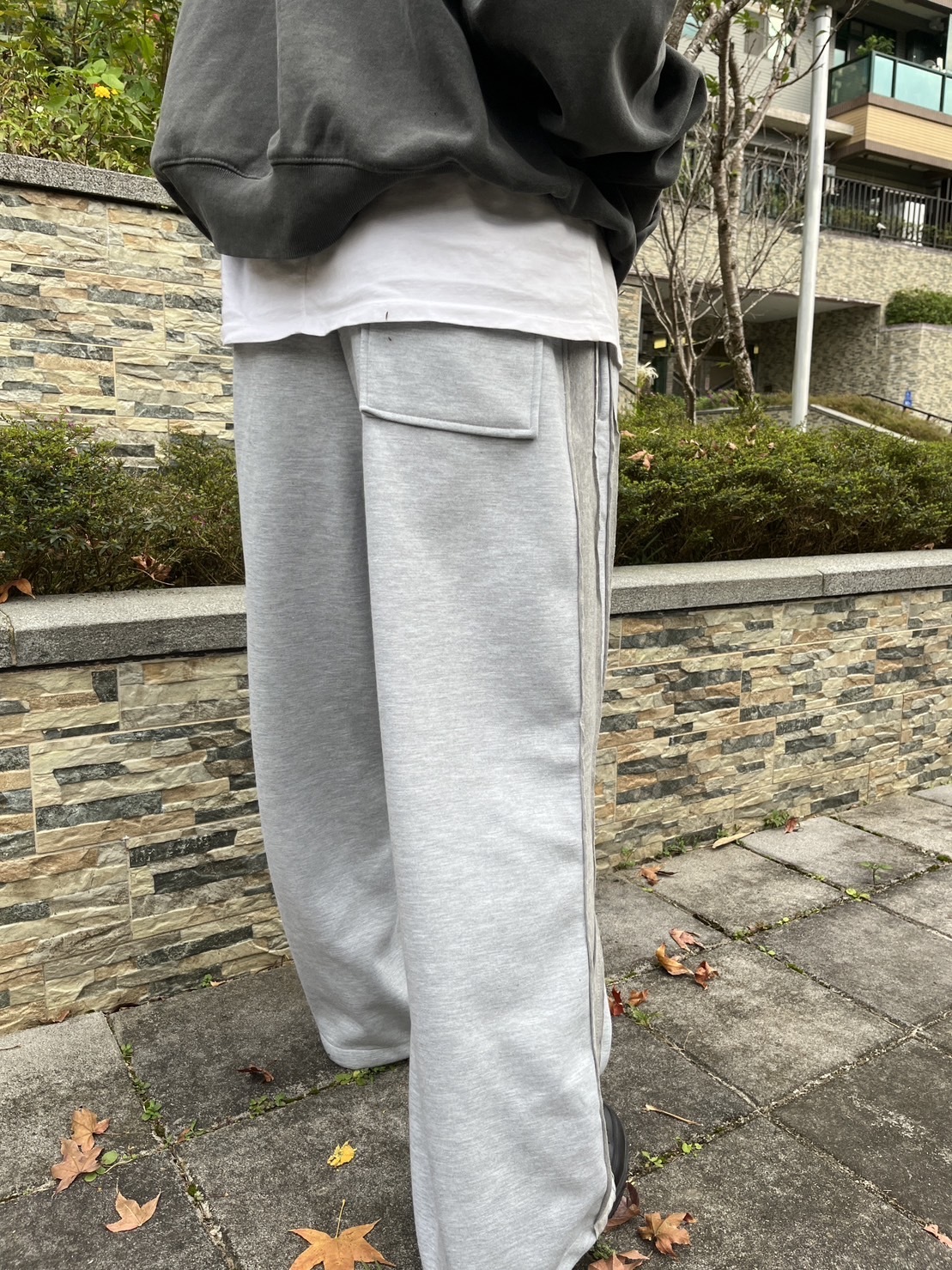 現貨🇰🇷韓國 雙線 打褶 寬鬆 棉長褲