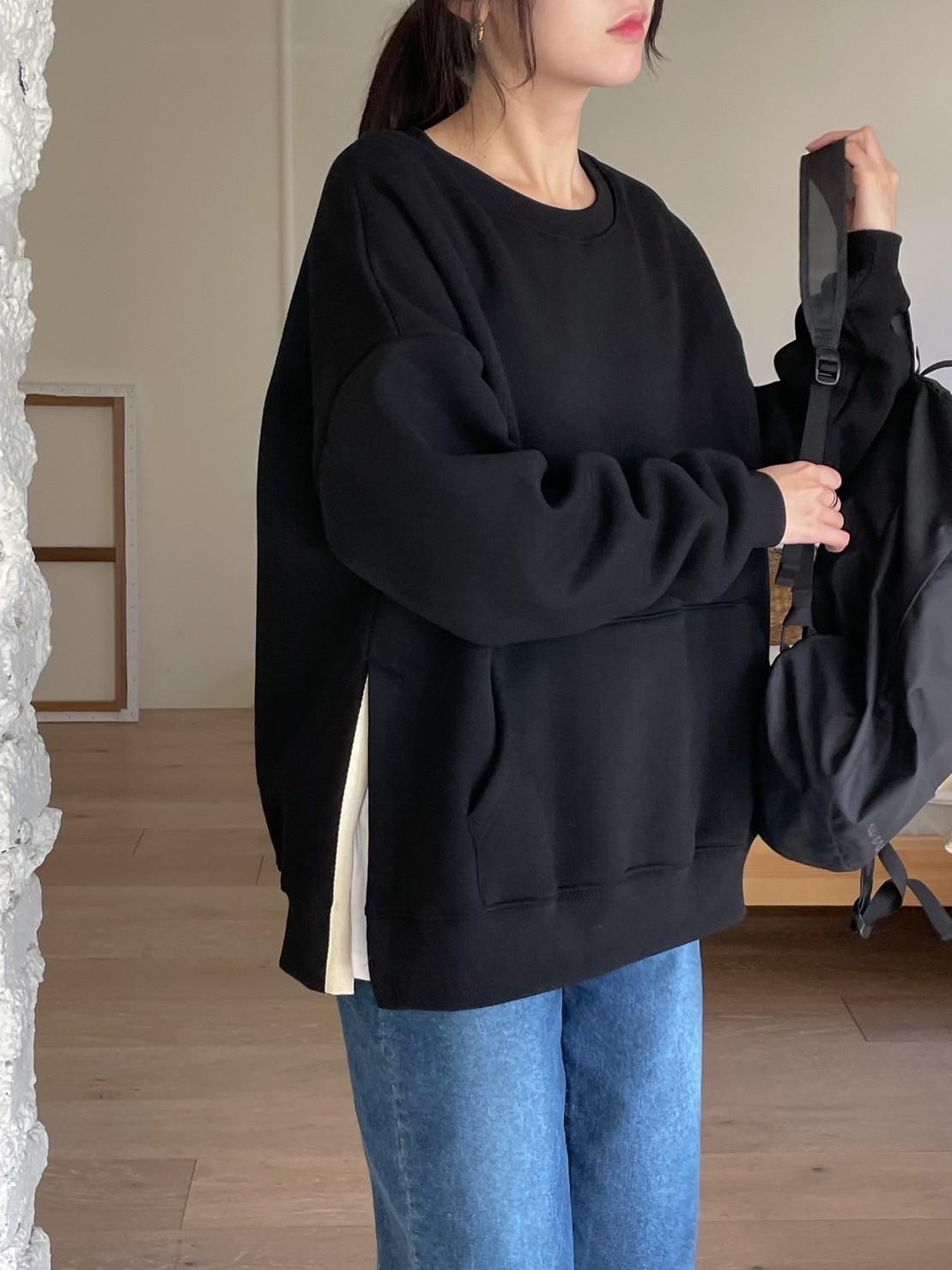 內拼接兩件式刷毛上衣