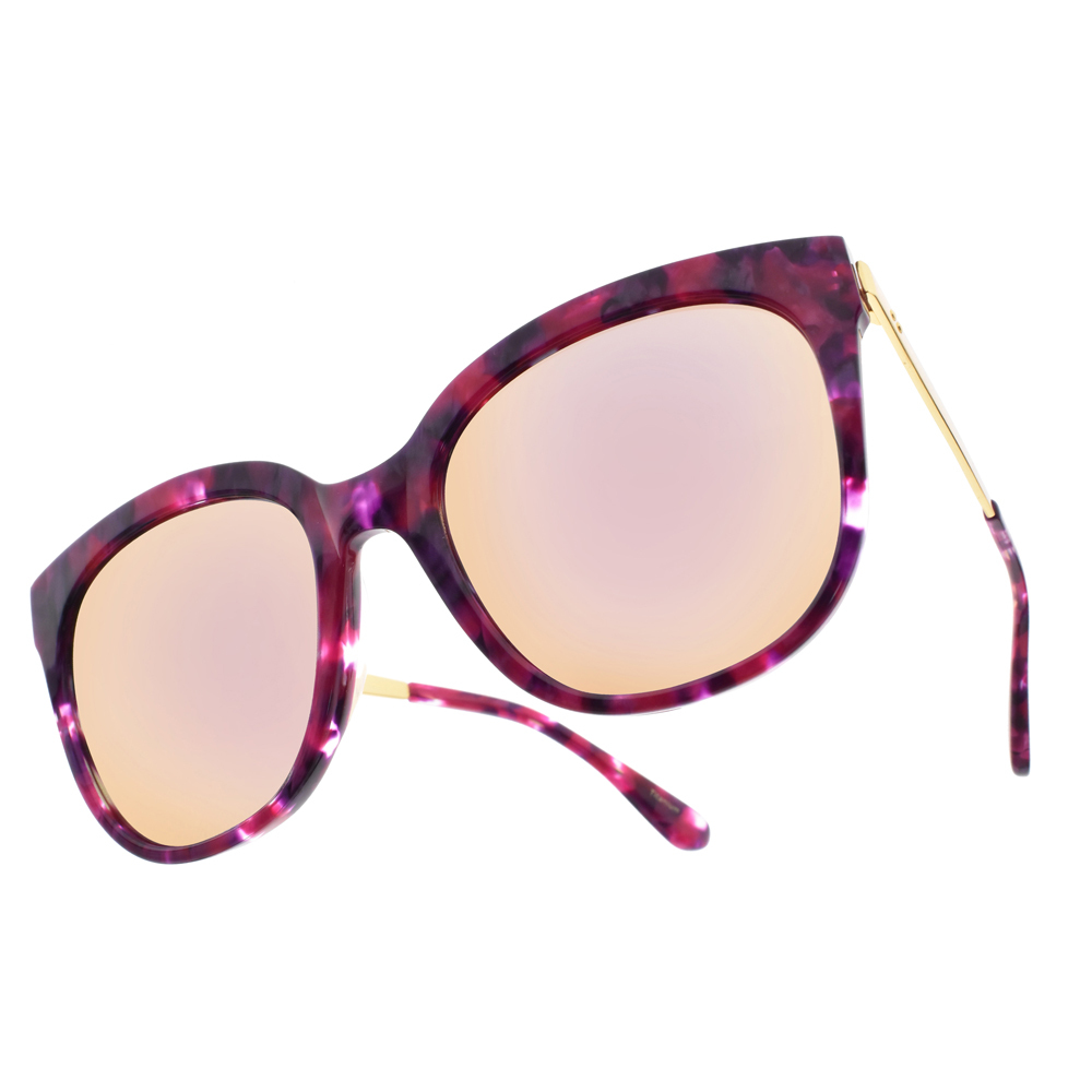 【NINE ACCORD】BETTA-MS C04 經典韓系貓眼框太陽眼鏡 (水銀鏡片)