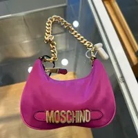 [S] MOSCHINO LOGO METAL LETTERING SHOULDER BAG,PINK, 667112198362 (SM715)