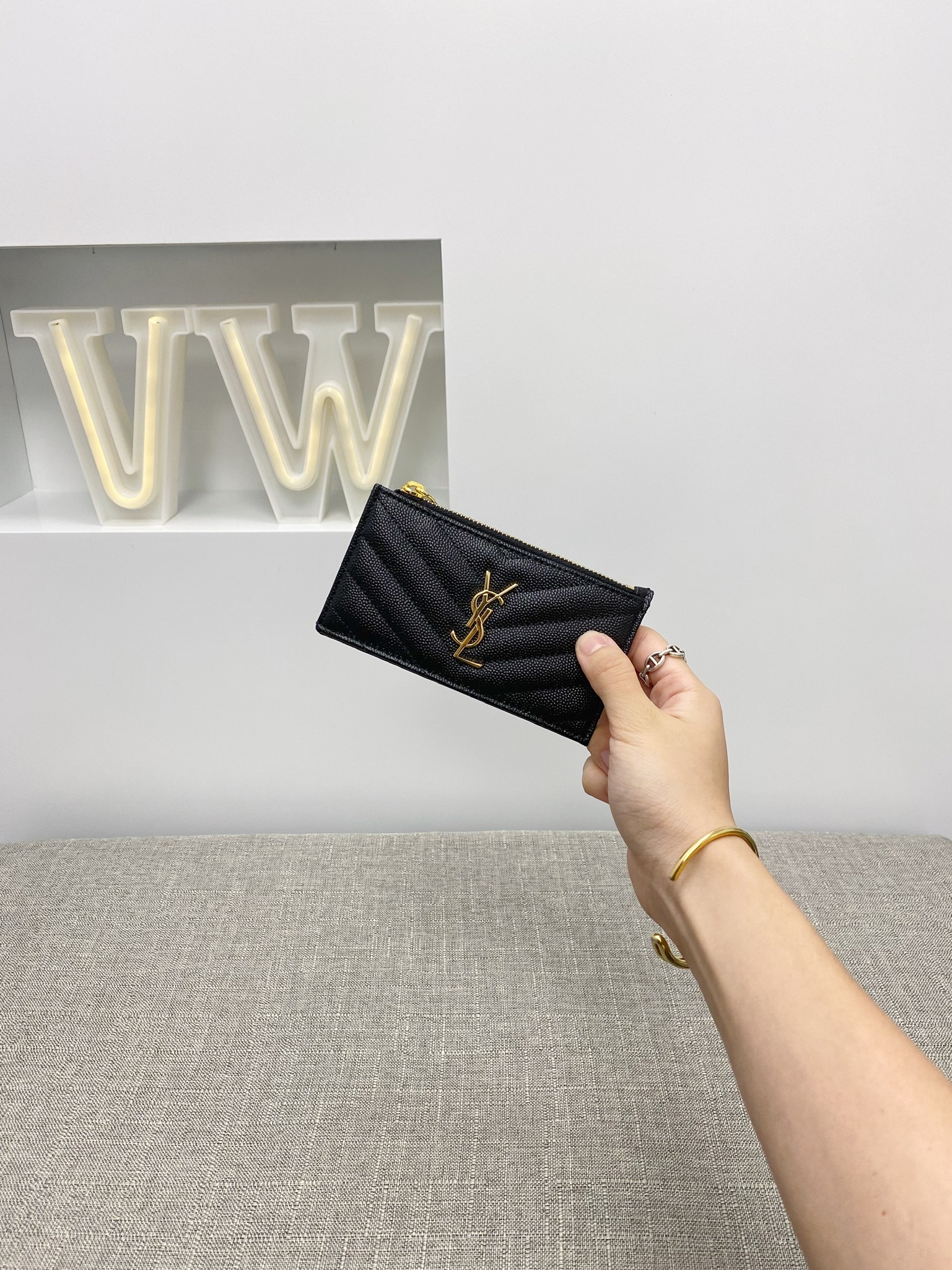 YSL Zipped Fragments Card Case