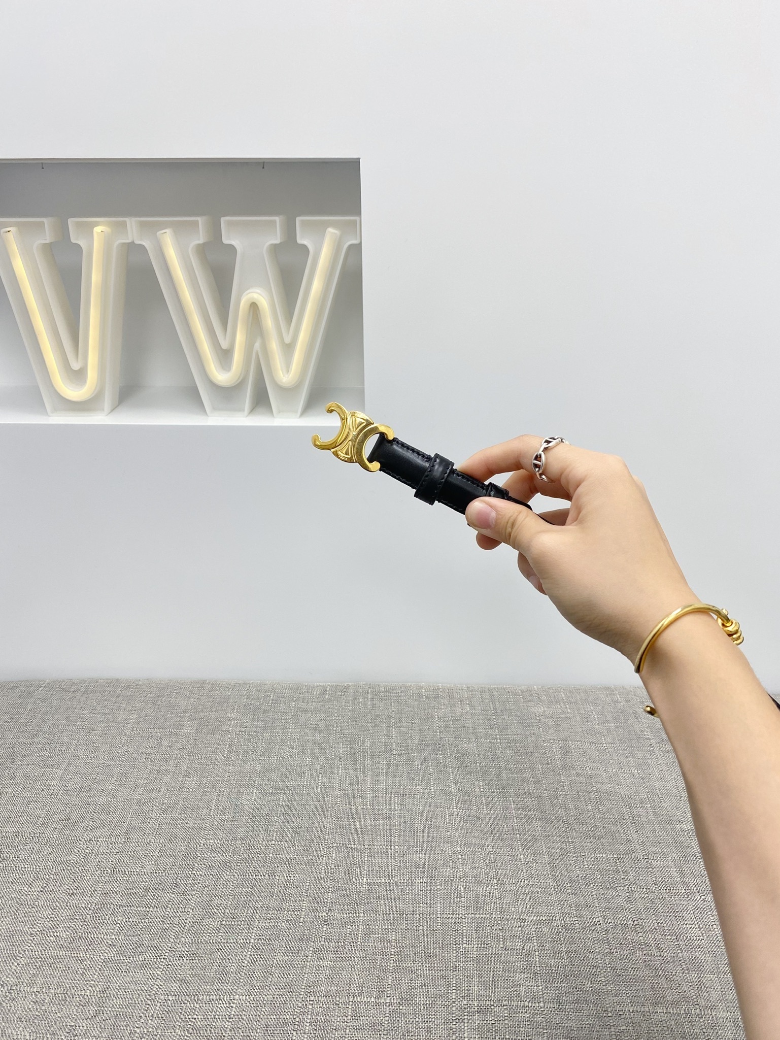 Celine Small Triomphe Belt (1.8cm)