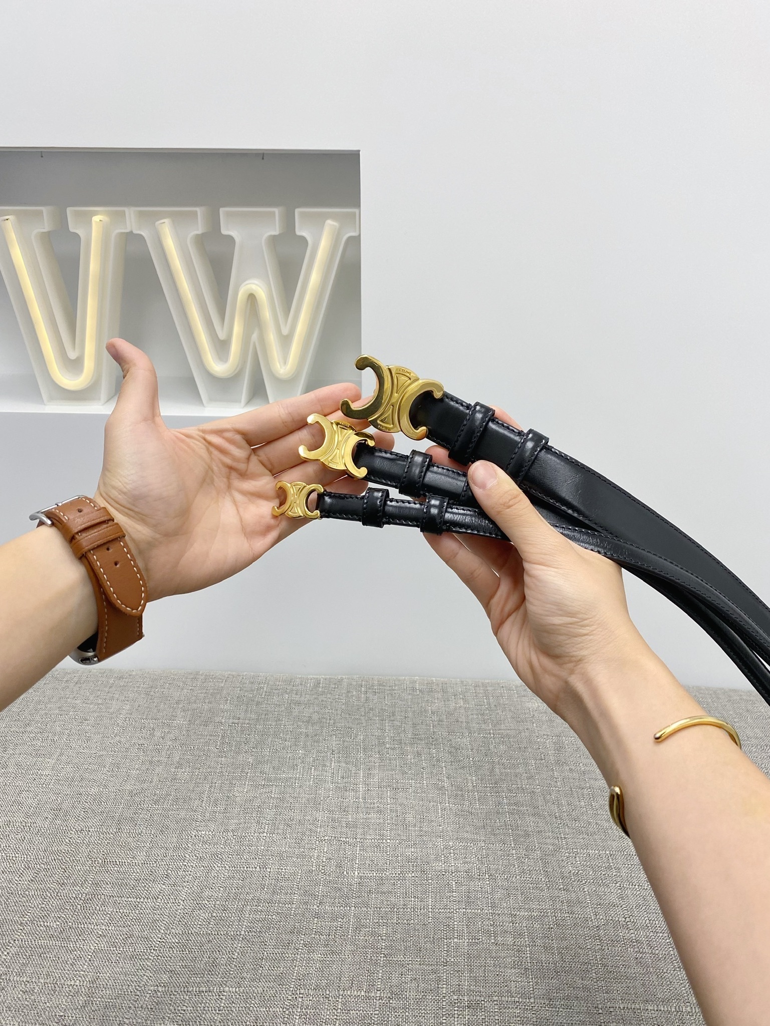 Celine Teen Triomphe Belt (1.3cm)