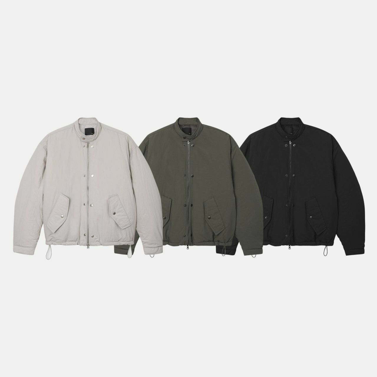 淨色企領拉鍊外套(薄夾棉) RUN-022JK