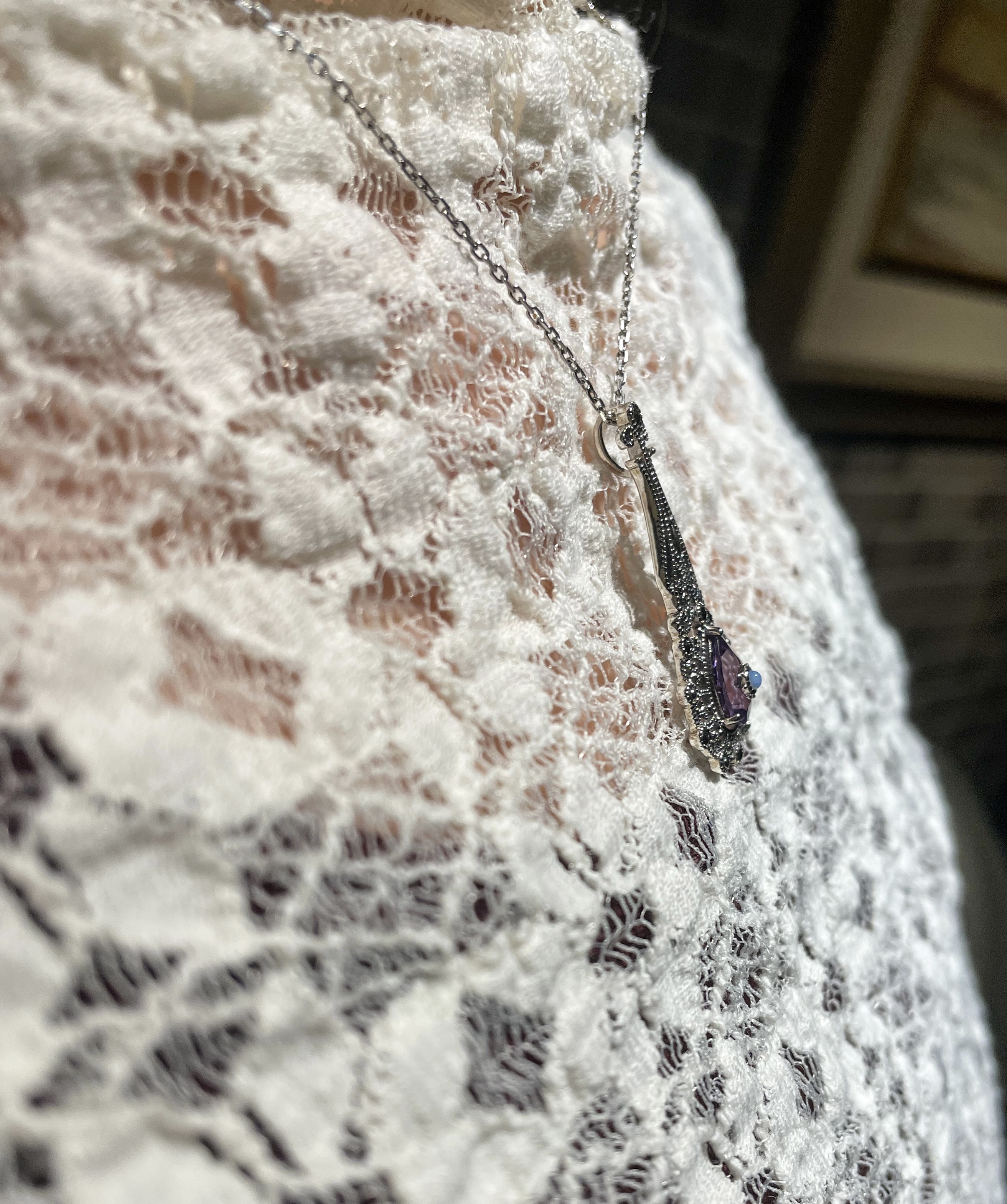 幻夢紫水晶蛋白石墜子OP2129