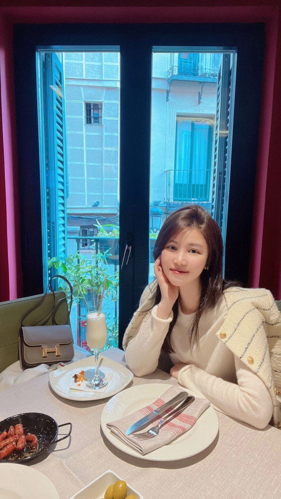 Constance mini mirror 18 etoupe cc epsom K