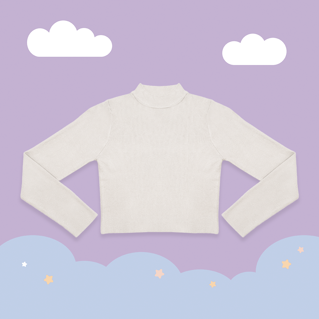 こ♡こ 立領短版針織上衣