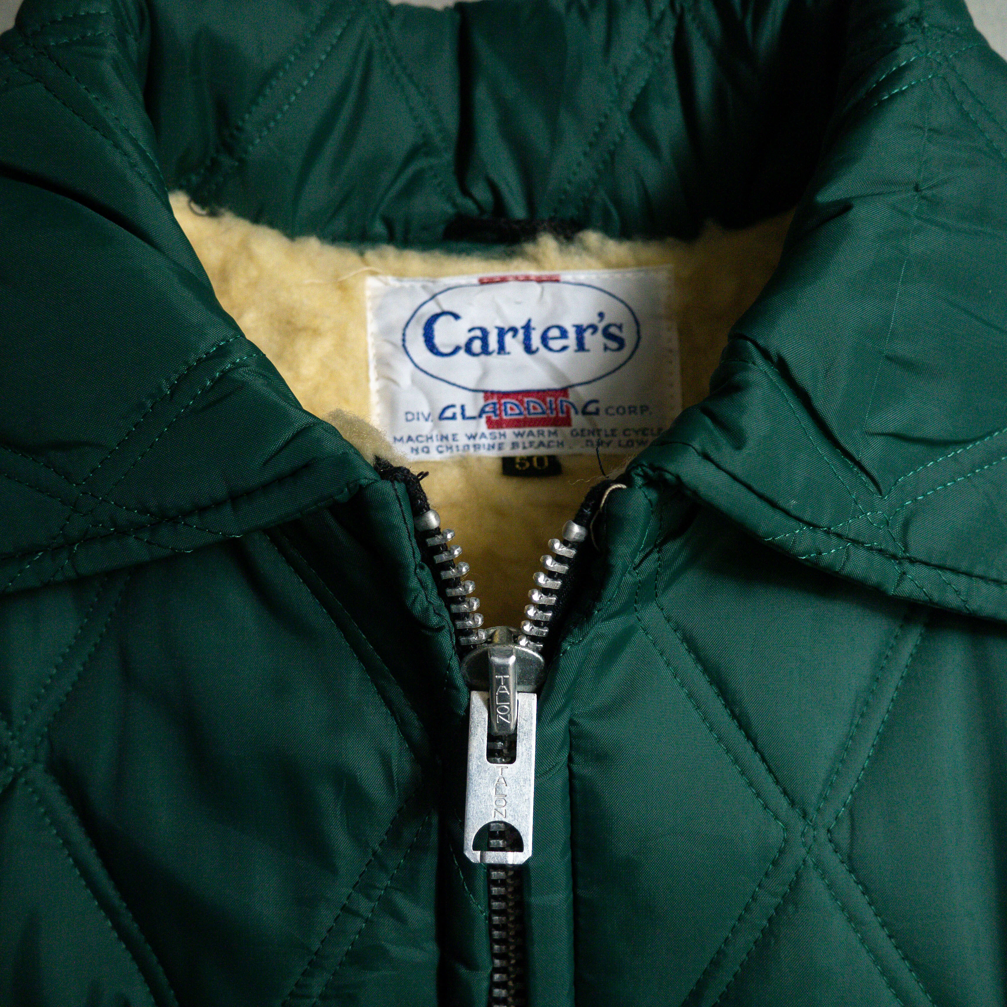 60S CARTER'S PUFFER JACKET 美國製 綠色 衍縫 鋪棉 刷毛 防風 夾克 外套