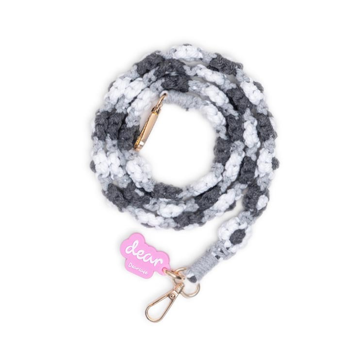 (低調花) 清新花朵 手工編織掛繩 長背帶掛繩 (含墊片)