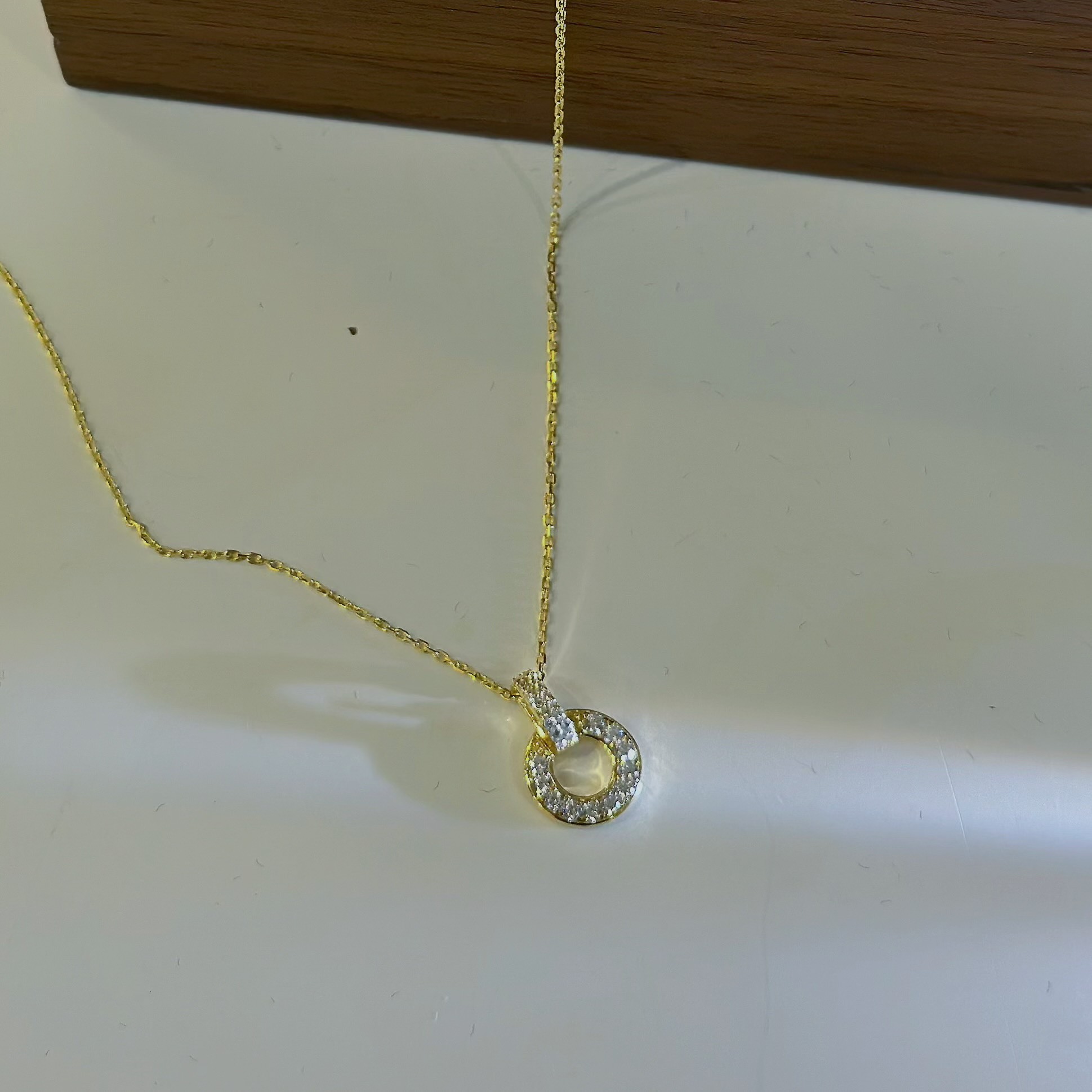 A29排鑽圓形純銀鎖骨鏈