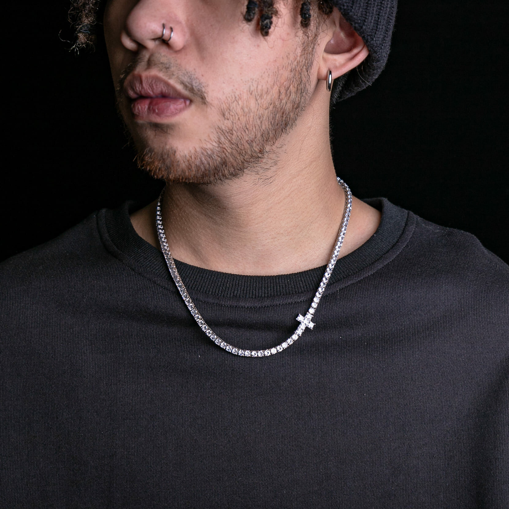 4mm單排鑽十字造型網球鍊