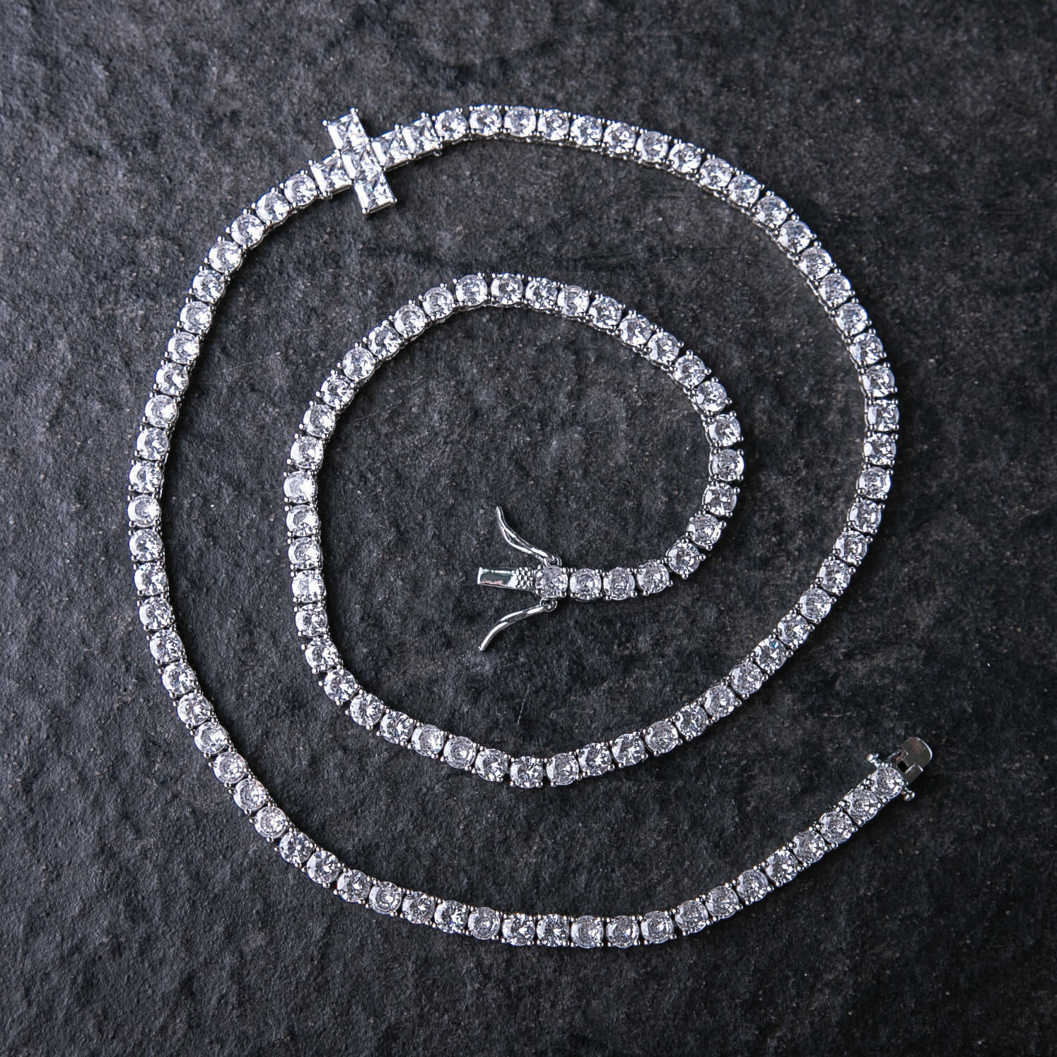 4mm單排鑽十字造型網球鍊