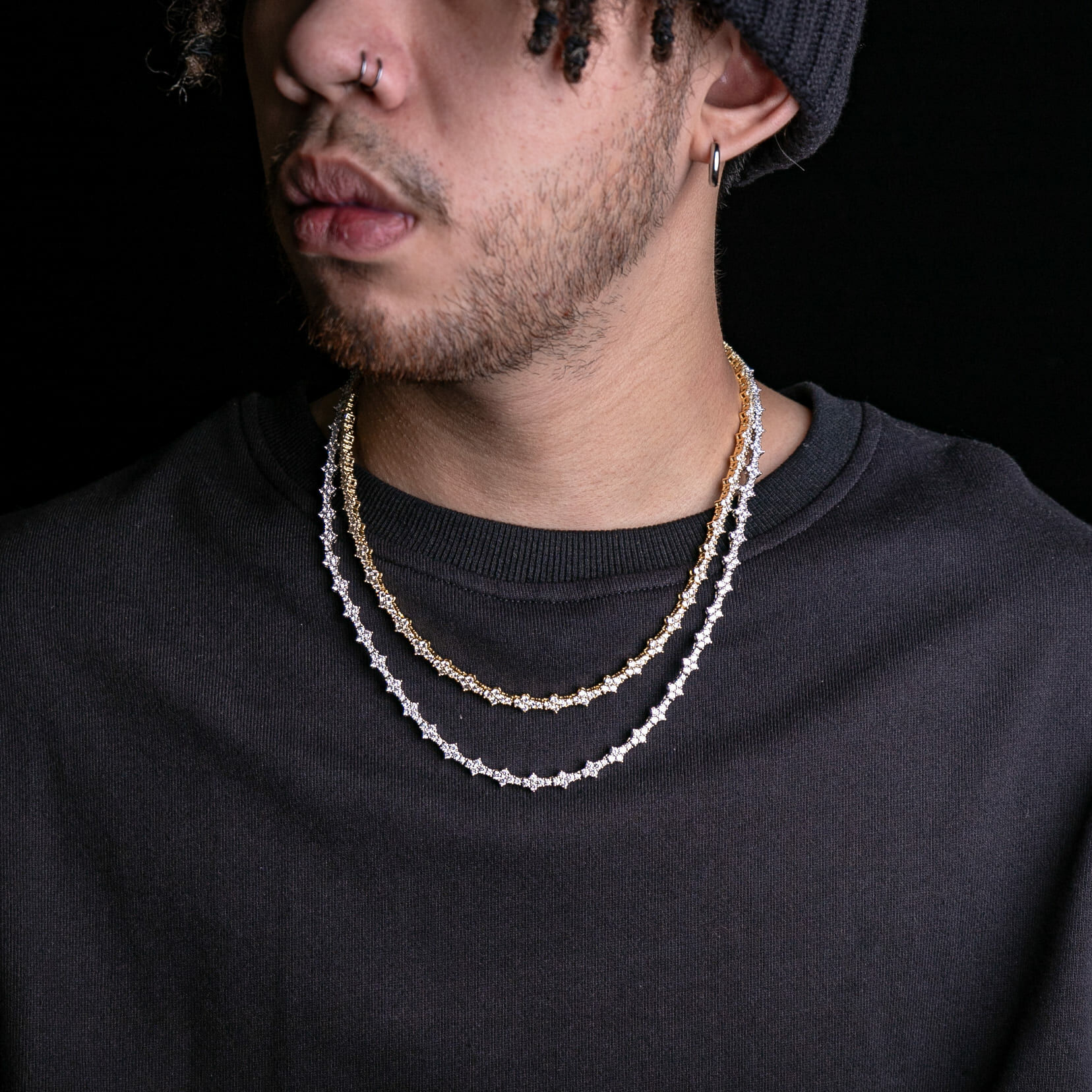 6mm梅花十字架網球項鍊