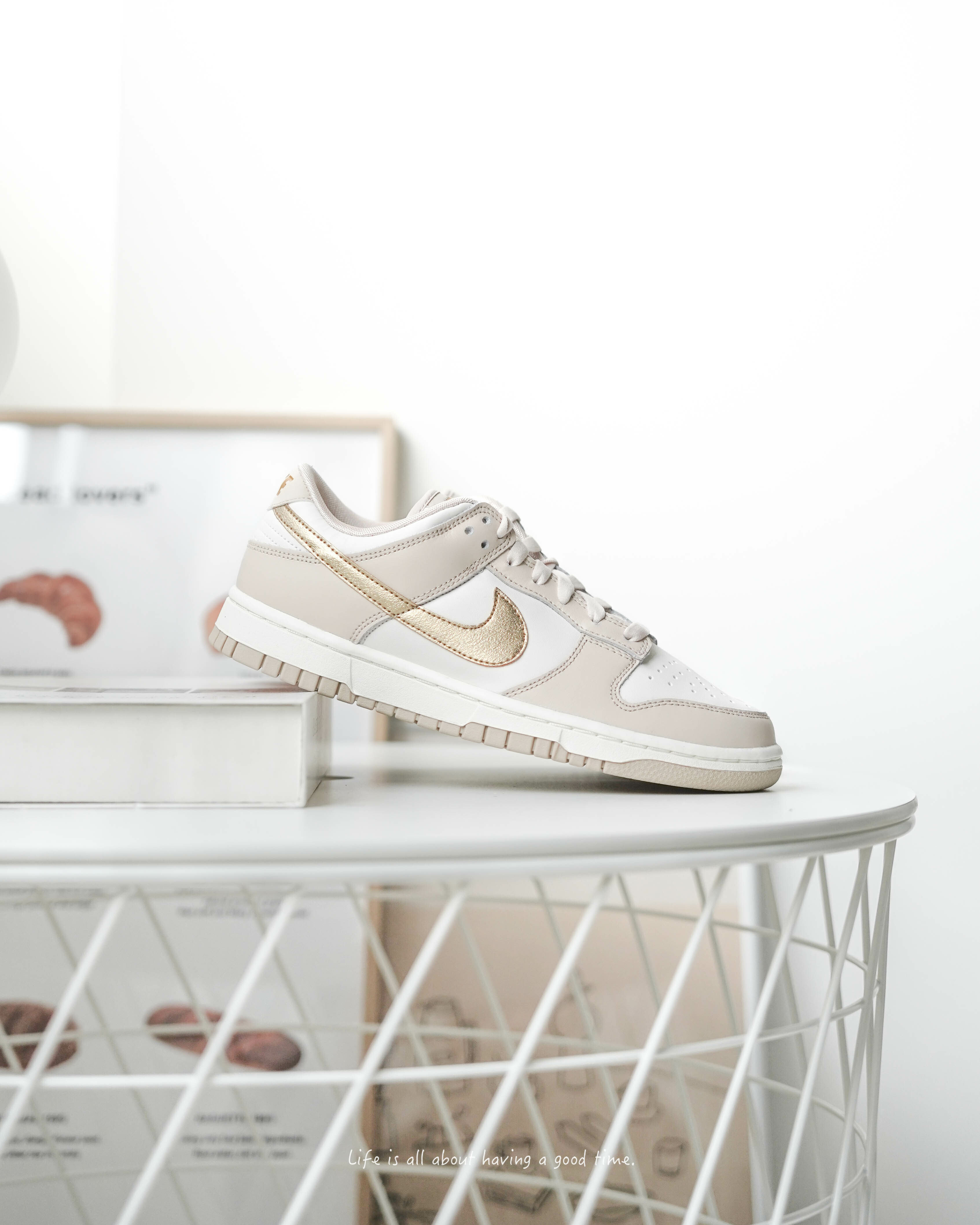 KTQ STORE ‧  Nike Dunk LOW 奶茶金 卡其 金色 金勾 奶白 DX5930-001