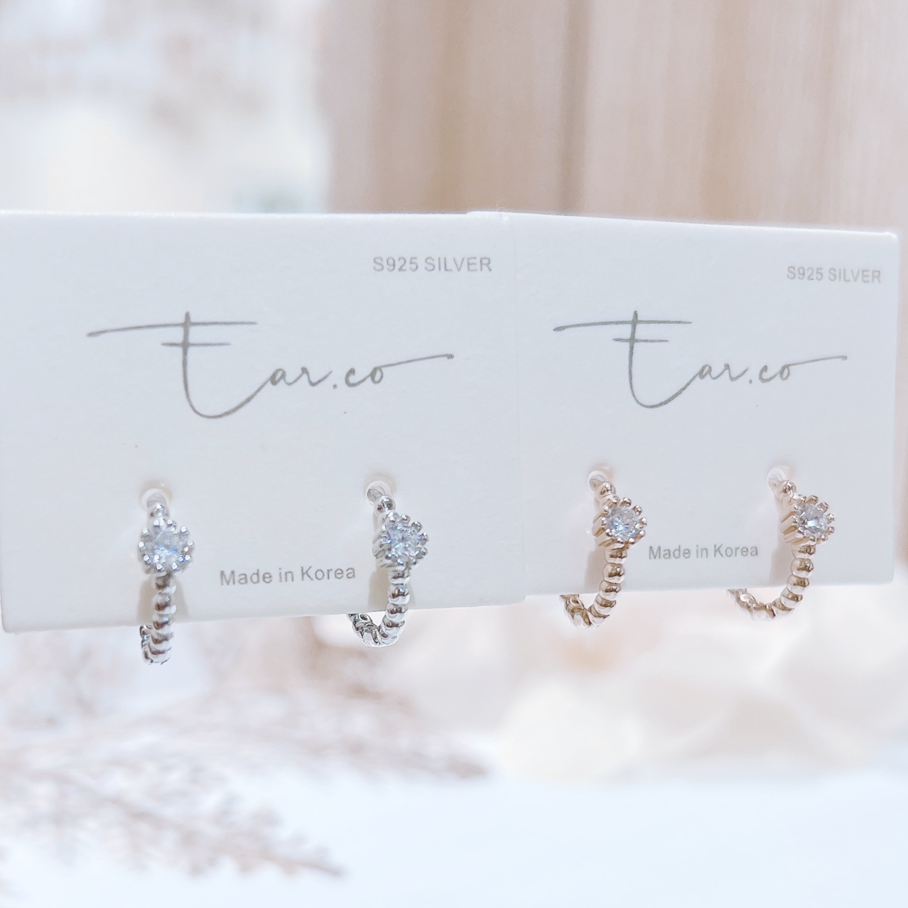 單鑽波波紋理純銀小耳圈 [睡覺不用脫! ] #A925