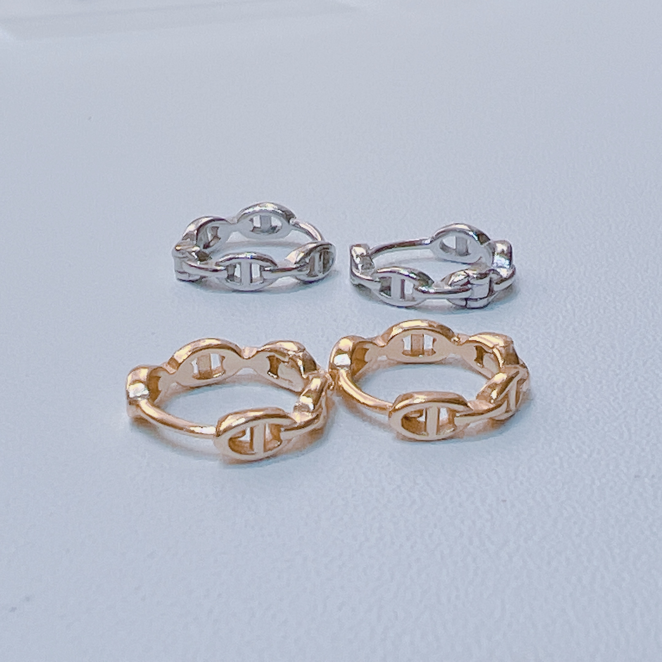 DNA環環相扣純銀小耳圈 [睡覺不用脫! ] #A919