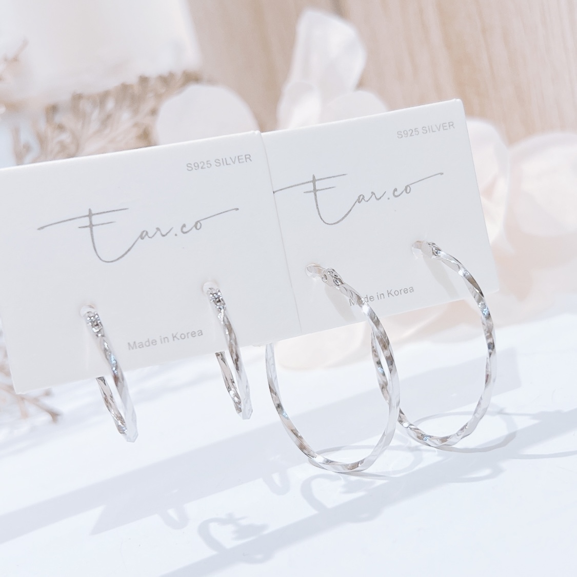 波浪扭扭純銀大耳圈 [睡覺不用脫! ] #A912