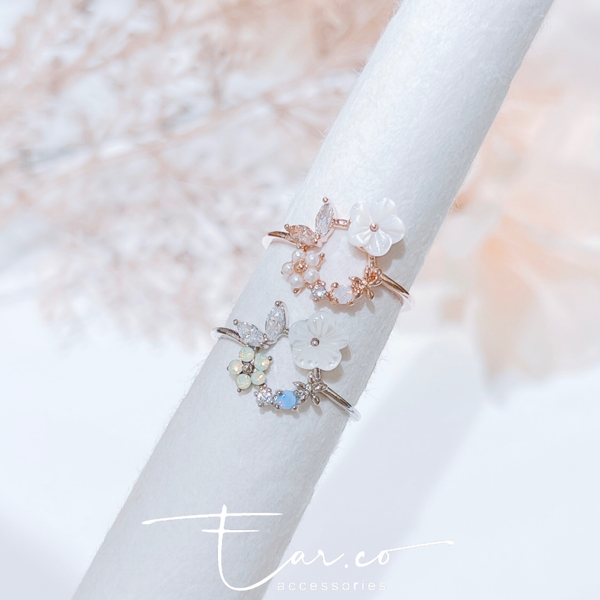 溫柔貝殼花圈戒指 #E319