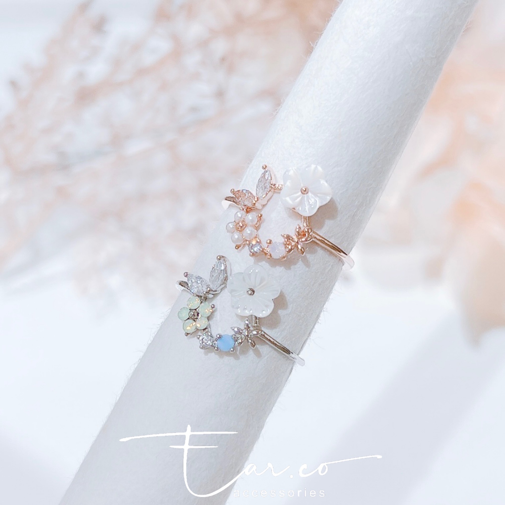 溫柔貝殼花圈戒指 #E319