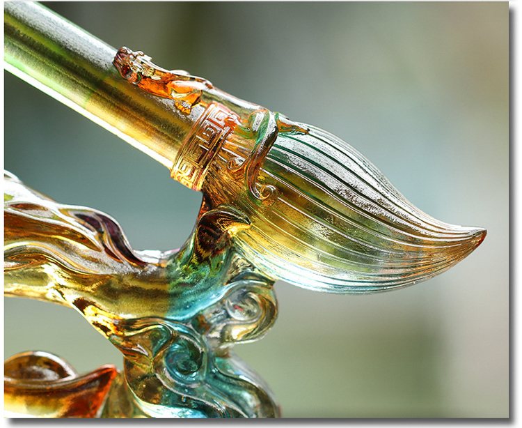 鹿港窯禮品館│琉璃 財富一生 工藝品 擺件│辦公室書房桌面裝飾 生日退休 畢業禮物 客製化刻字紀念品