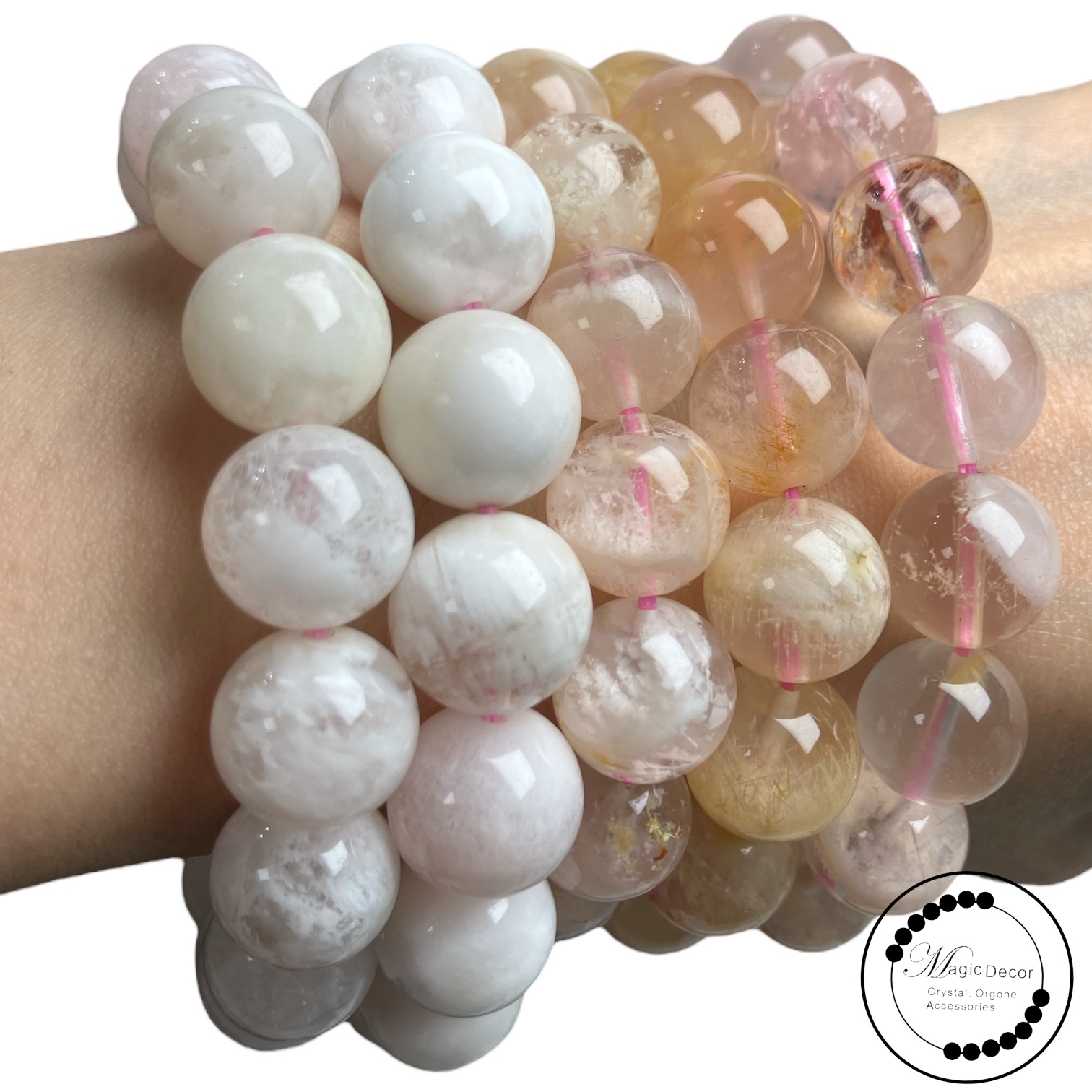 240111-a56 12mm+婚紗白雪花幽靈手串