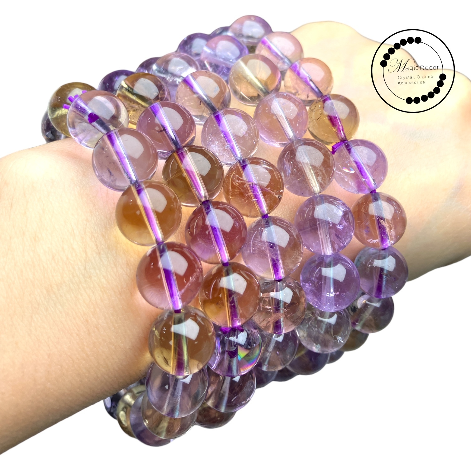 240414 - D24 10mm++透體雙色紫黃晶手串