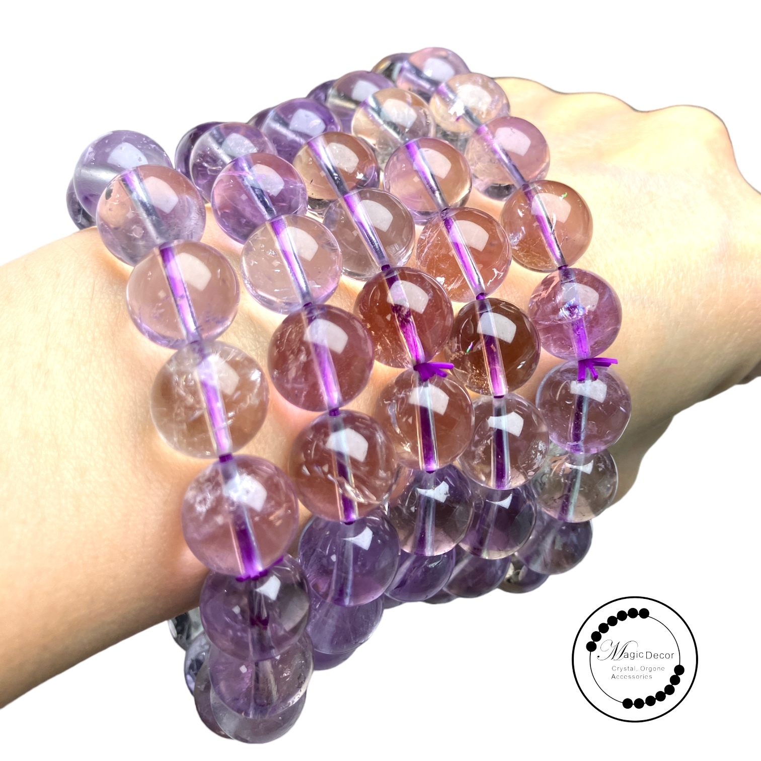 240414 - D26 11mm++透體雙色紫黃晶手串