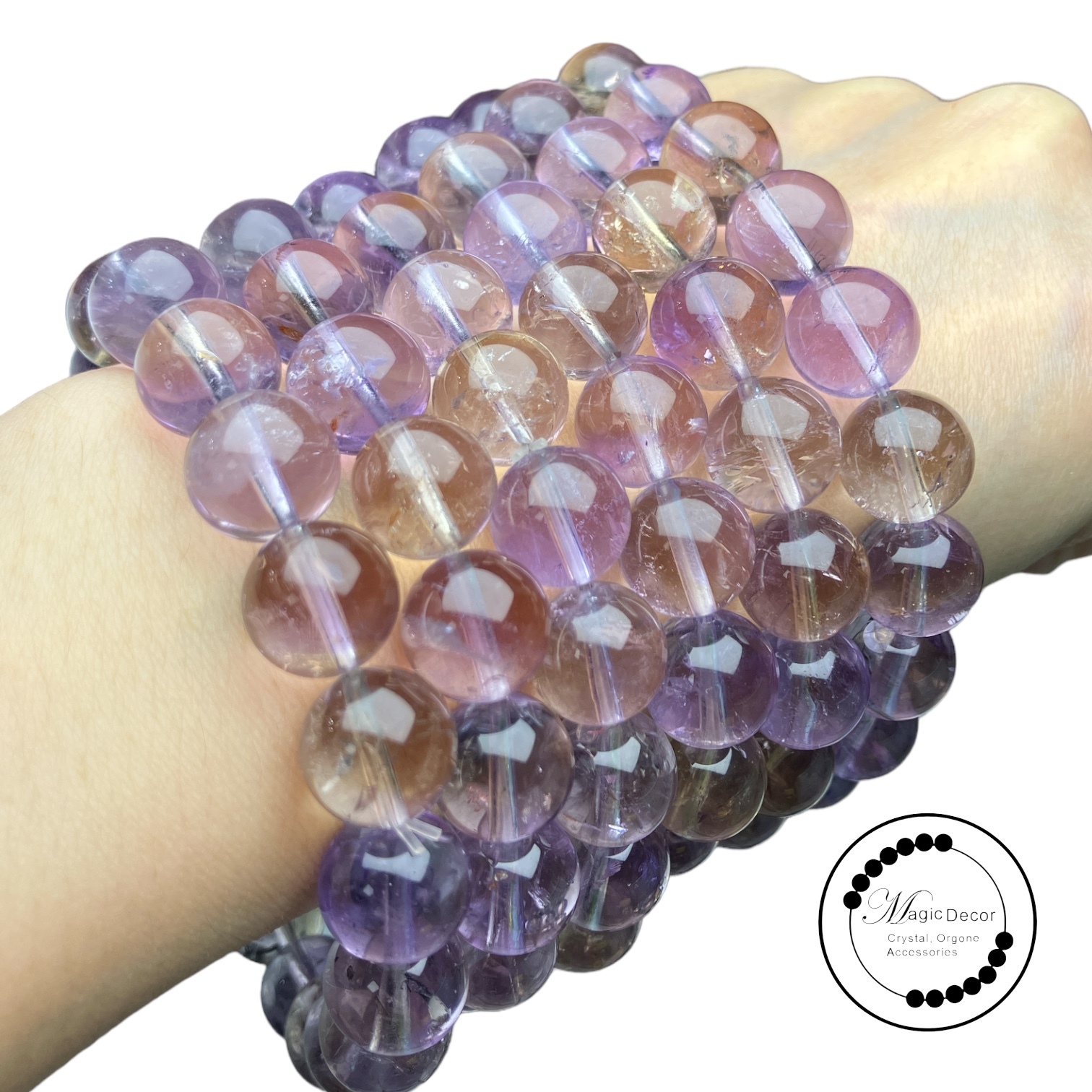 240111-a80 $10/g 10mm++玻利維亞紫黃晶手串