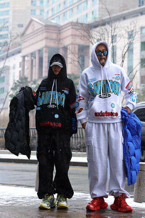 矚目印花拉絨連帽T恤