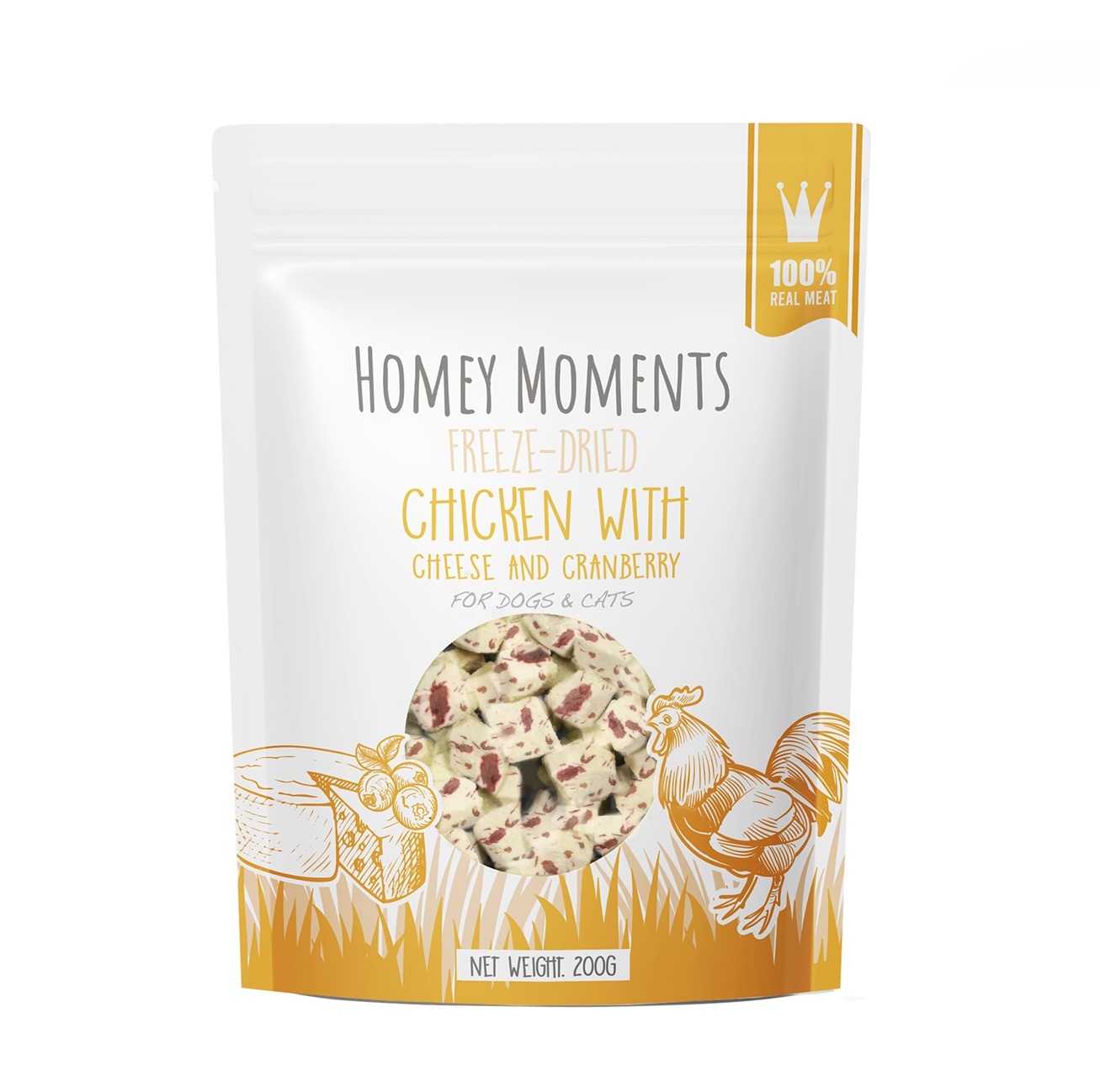 Homey Moments 芝士小紅莓凍乾雞粒(200g)