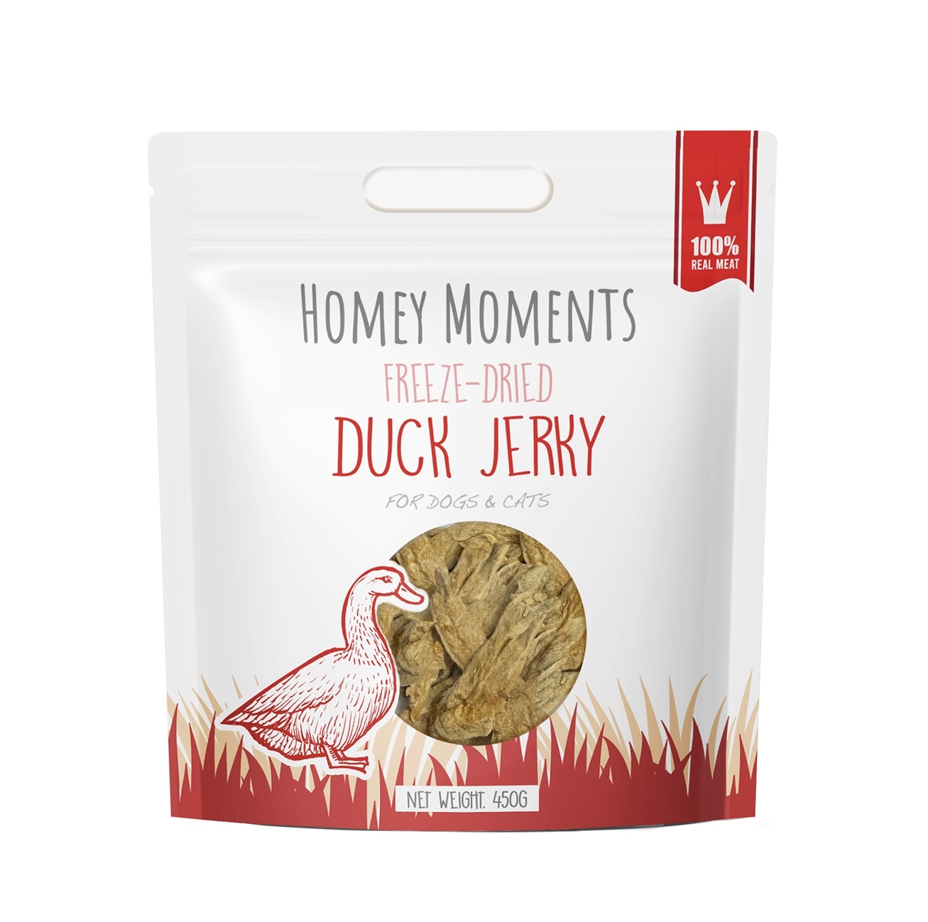 Homey Moments 凍乾鴨肉條貓狗小食 (家庭裝 450g)