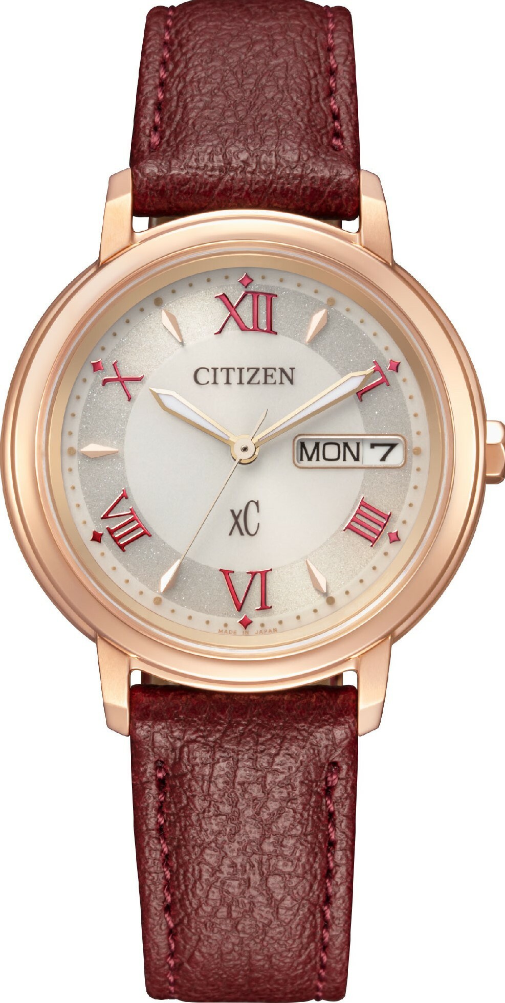萬年鐘錶 - Citizen 星辰錶 XC 限定款光動能皮革款女錶 EW2427-19A  錶徑32.5MM