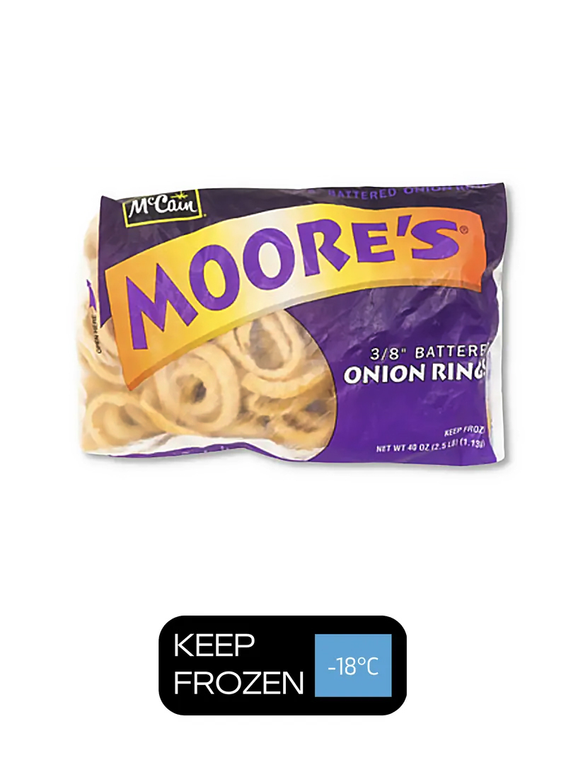美國麥肯脆漿洋葱圈 3/8  US MCCAIN Moore's Battered Onion Rings , 2.5磅/ 包  (急凍 -18℃)