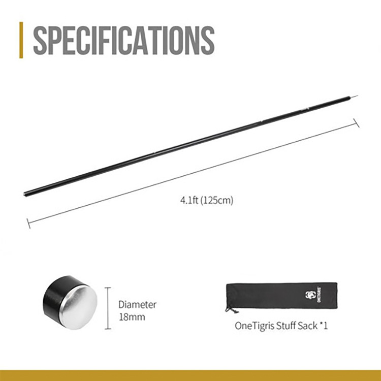 OneTigris CE-ZPG 125 Tent Poles 125cm 1 Pair