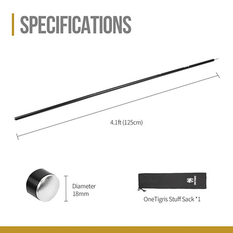 OneTigris CE-ZPG 160 Tent Poles 160cm 1 Pair