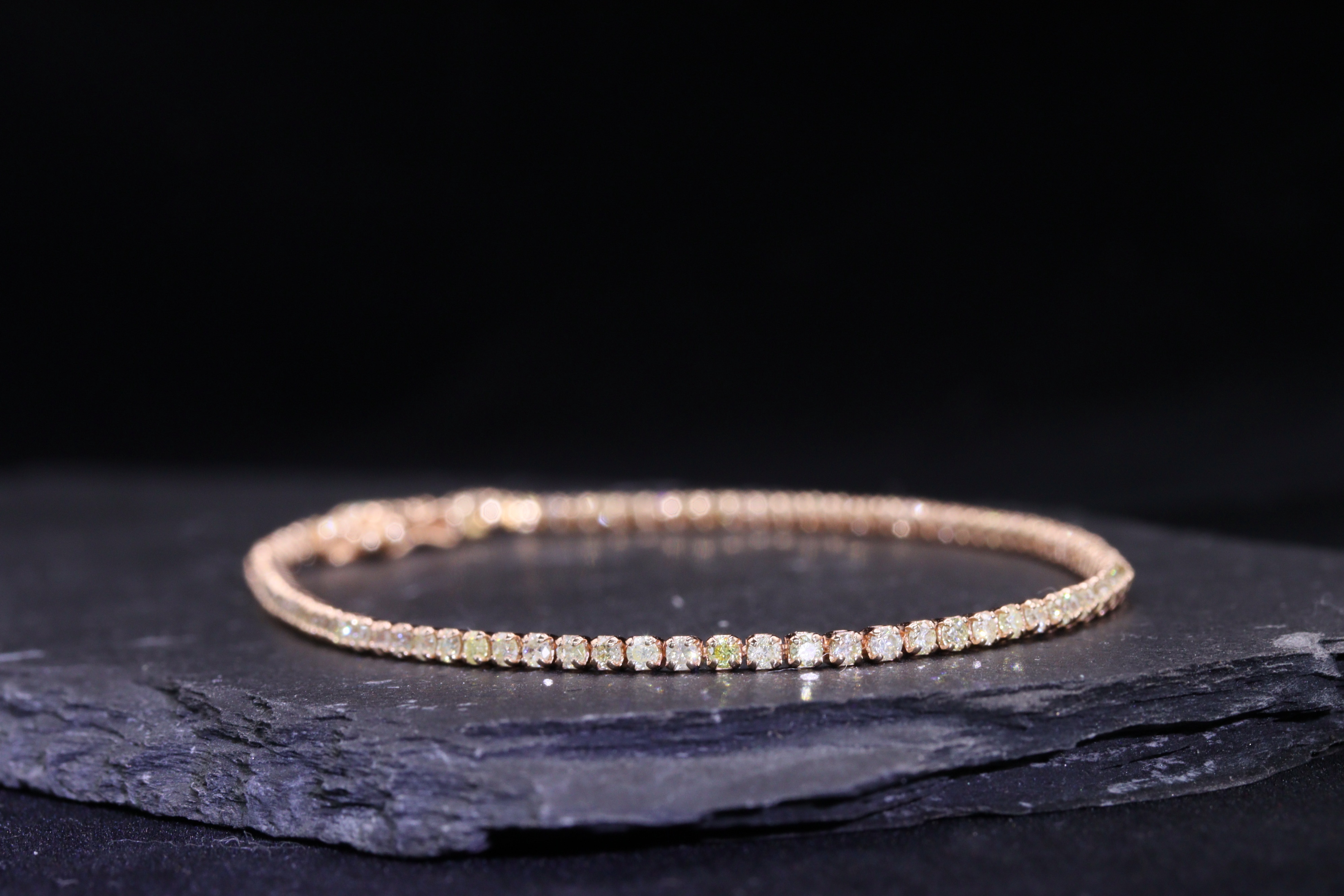 全新18K玫瑰金1卡41份鑽石手鍊