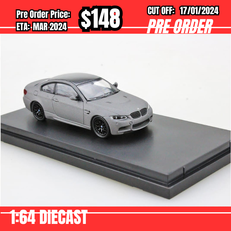 PO-$148 * Fine Model * 1:64 BMW M3 E92 Matt Grey [OD12/01]