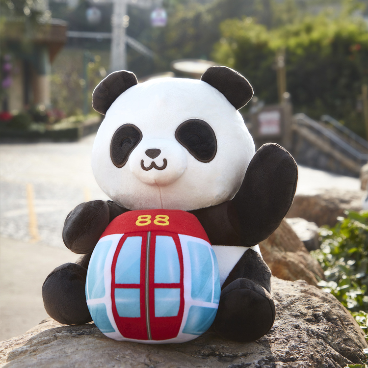 Panda Plush with Cable Car