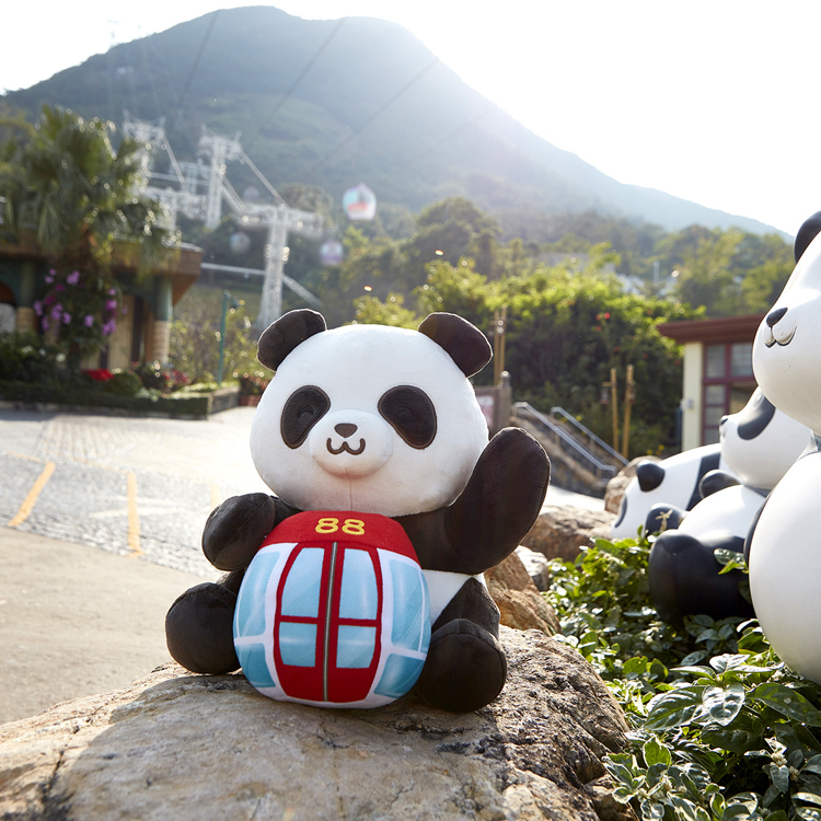 Panda Plush with Cable Car
