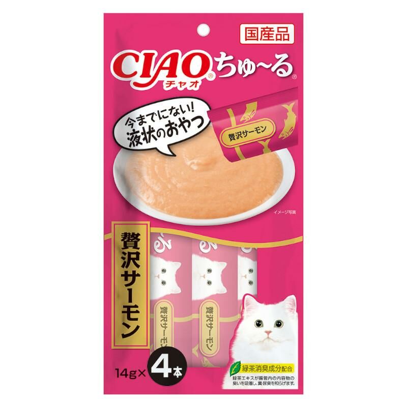 [*任選11件$138*] 日本CIAO - 奢華三文魚 14G X4