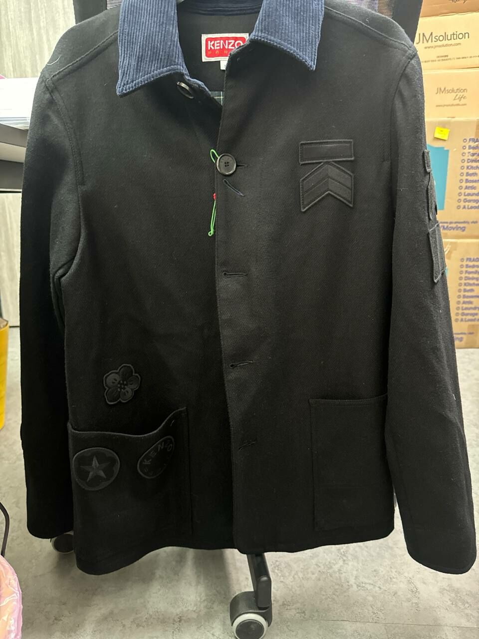 [S] KENZO BADGED WORKWEAR JACKET, PFC65VE1019RJ99J (SK174)
