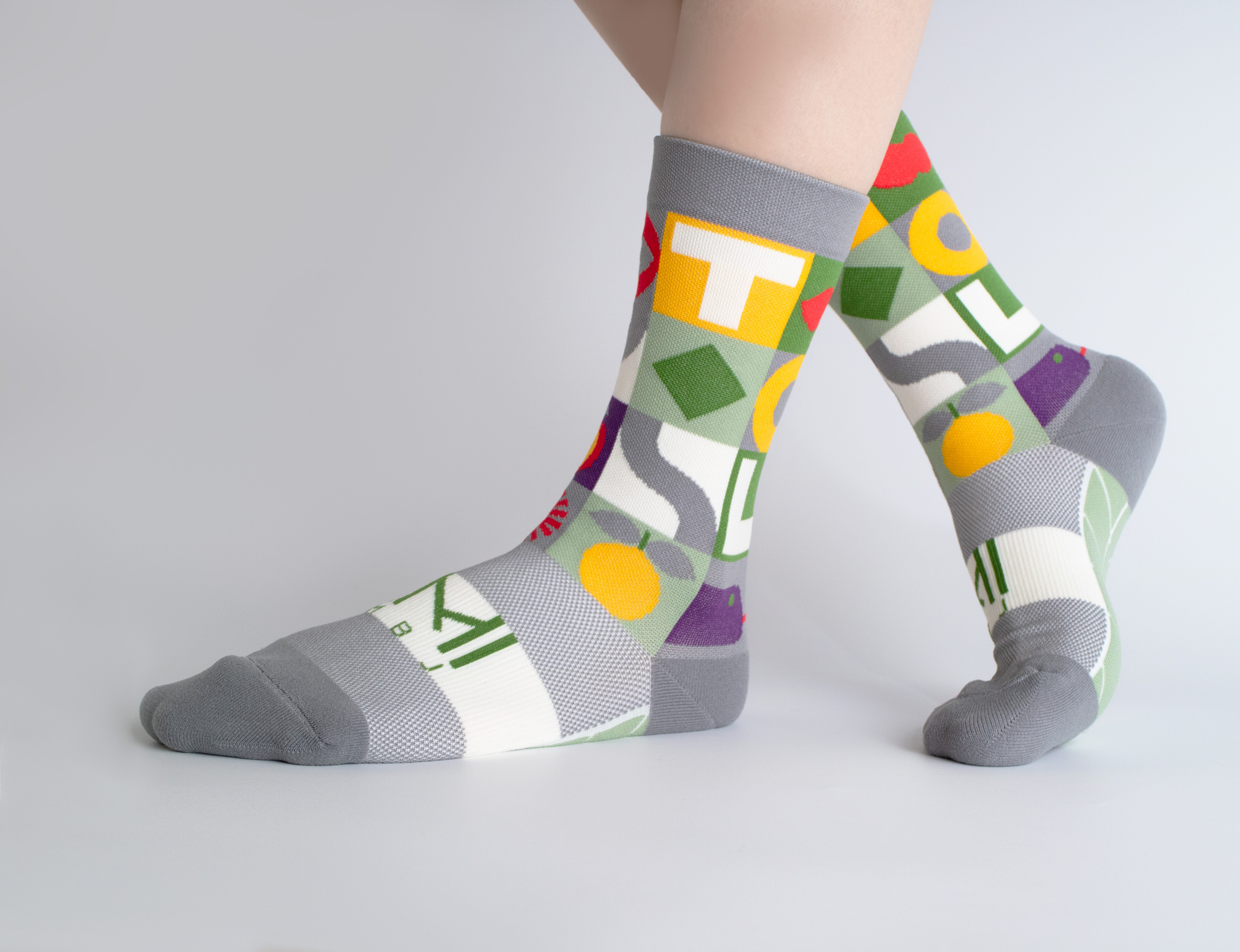 灰地圖｜經典設計師款．壓力3/4襪