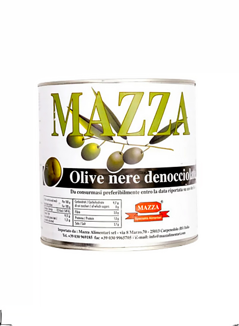意大利 Mazza 鹽水浸黑橄欖片 Italy Mazza Round- Cut Black Olives 2.6 千克/罐