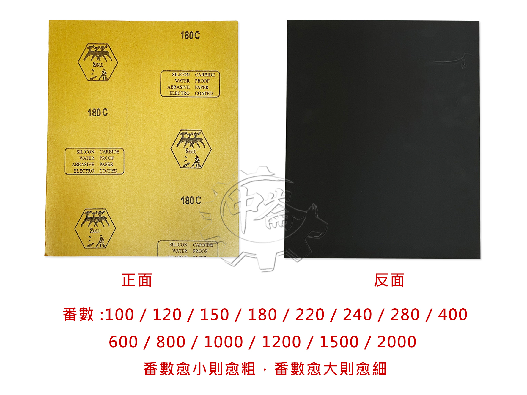 ＊中崙五金【附發票】SANLU 三鹿牌 水砂紙 100番 ~ 2000番 (1封100張) 研磨 拋光 耐水研磨紙 鏡面拋光
