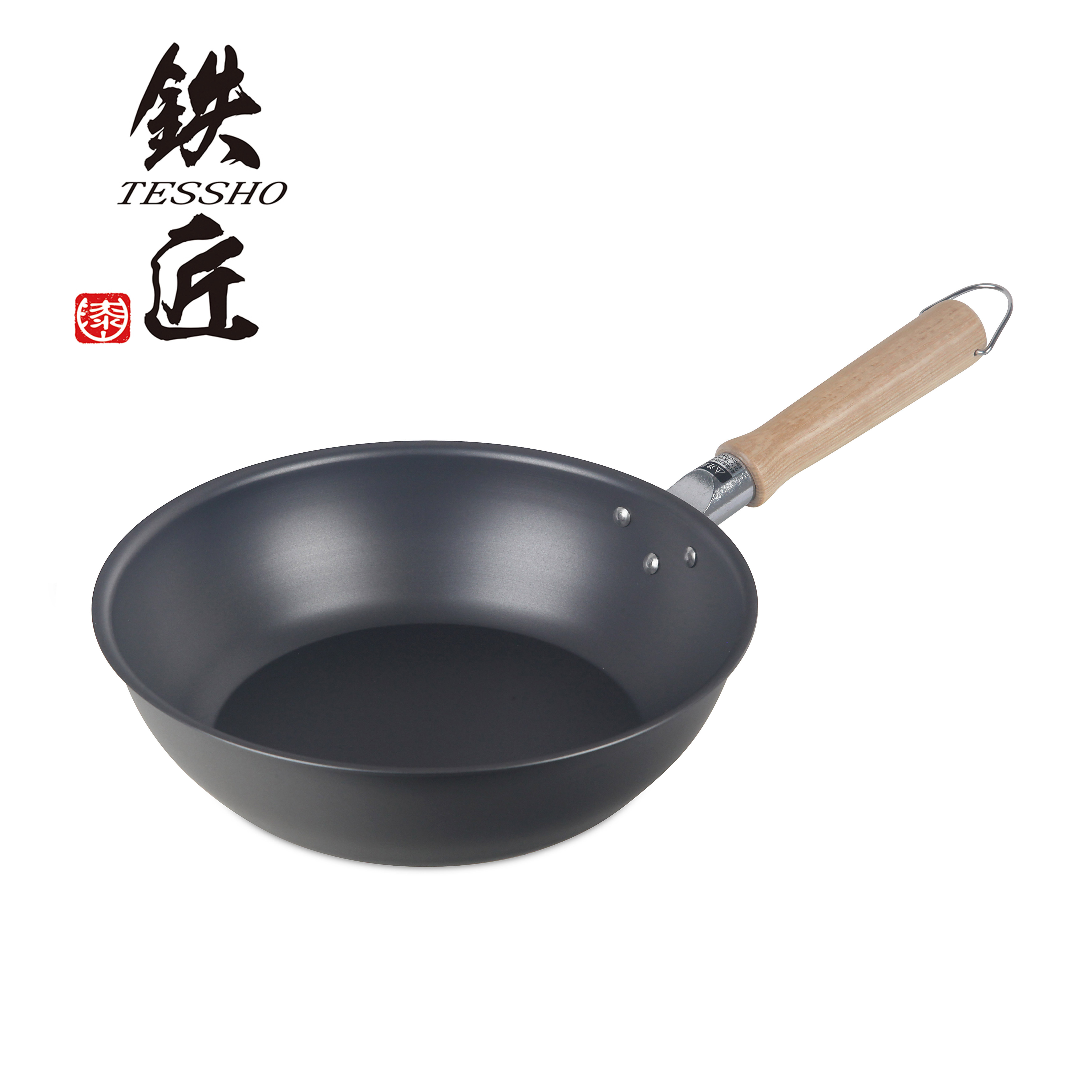 日本鉄匠 24cm單柄窒化鐵炒鑊 -WK-TS-0042