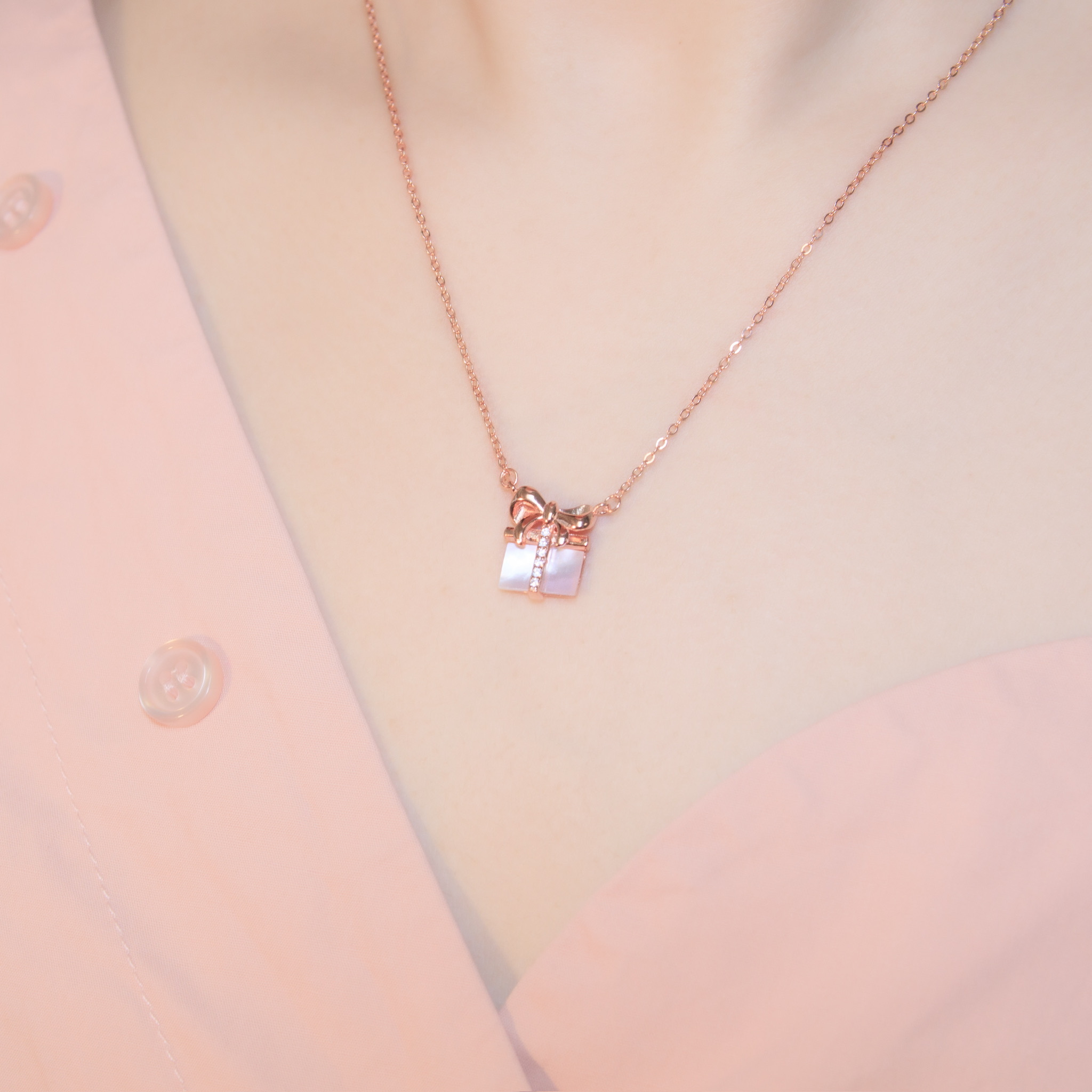 | 925純銀・玫瑰金 | 用心的禮物項鍊 | NE1040 |