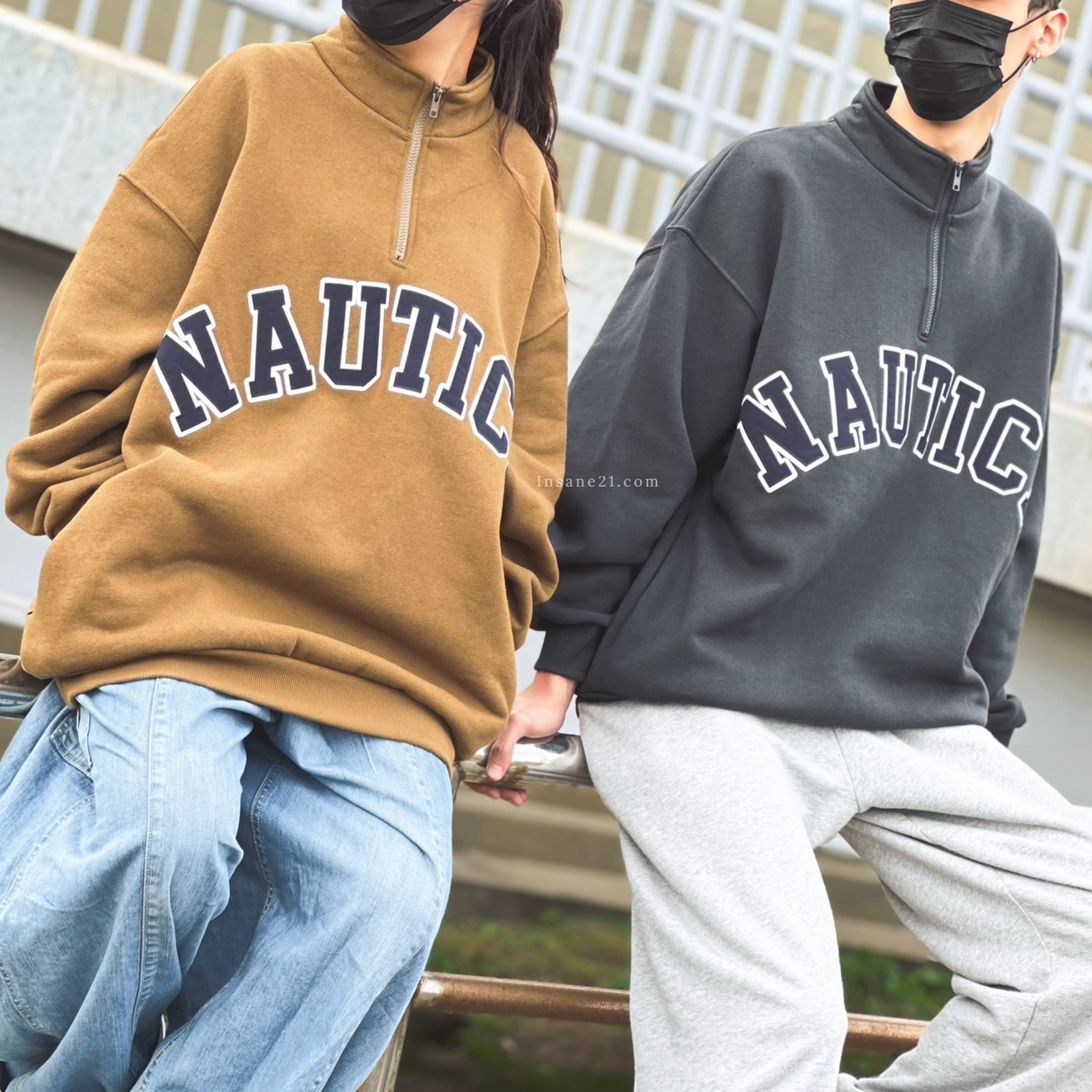 NAUTICA 立領 拉鍊 羊毛衛衣 多色